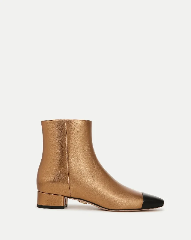 Non-Slip Shoes Sale Cecile Leather Cap-Toe Bootie