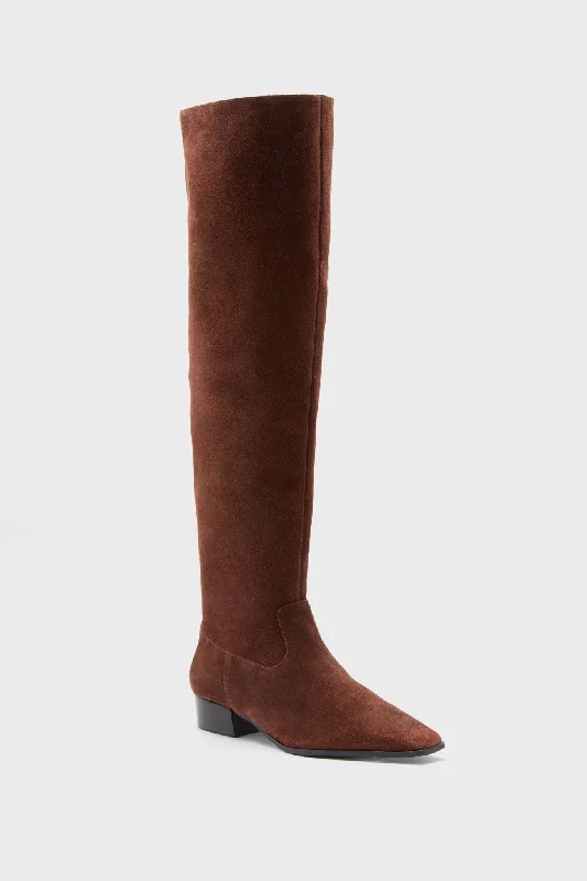 Soft Sole Shoes Discount Cinnamon Coffee Over the Knee Helena Boots