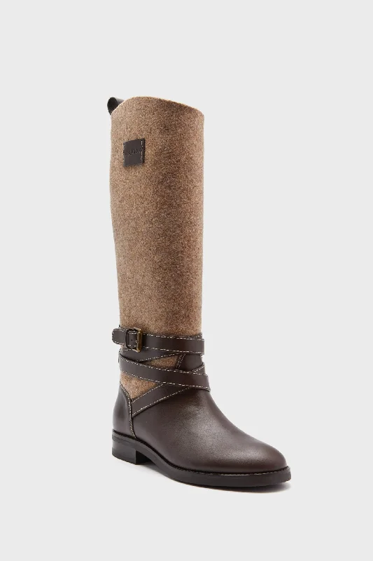 Sleek Dress Shoes Deal Dark Brown Mixed Material Animation Boots
