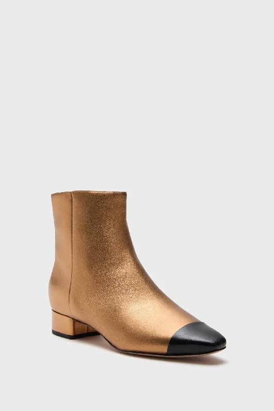 Fashionista Favorites Dark Gold and Black Cecile Booties