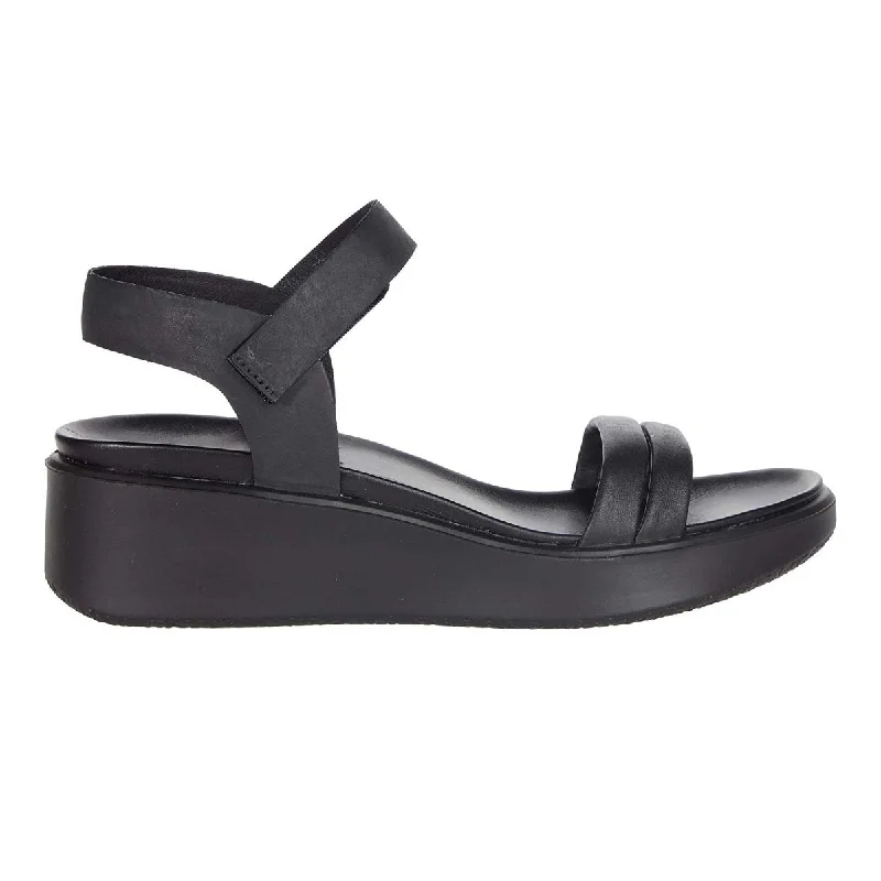 Affordable Luxury Fashion Ecco Women's FlowT LX2 Band Sandal Wedge Black