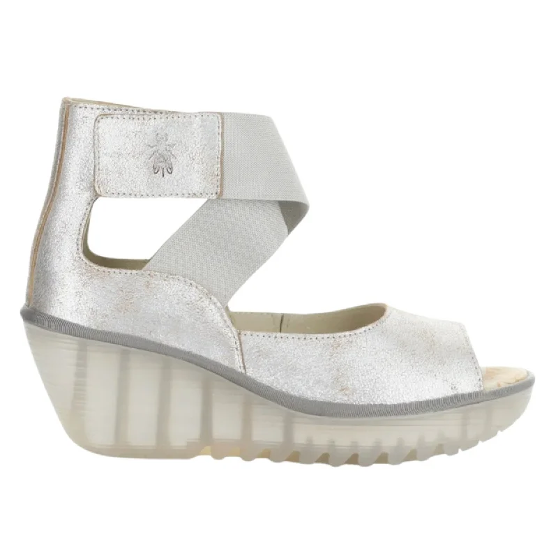 Stylish Walking Shoes Fly London Women's Yefi Pearl Cool Metallic Leather