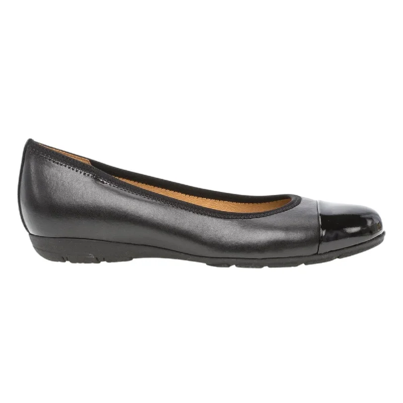 Romantic Fashion Discounts Gabor Women's 24.161.57 Cap-Toe Ballet Black Nappa