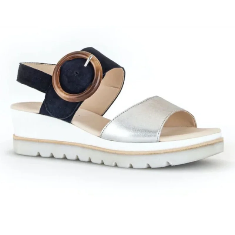 Refined Fashion Sale Gabor Women's 44.645-61 Navy/Pewter Suede Leather