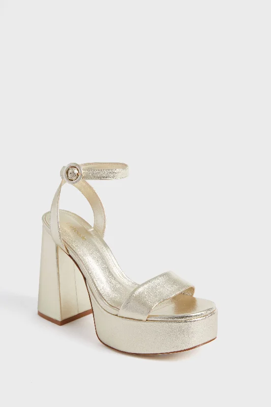Elevated Casual Discounts Gold Dolly Heels