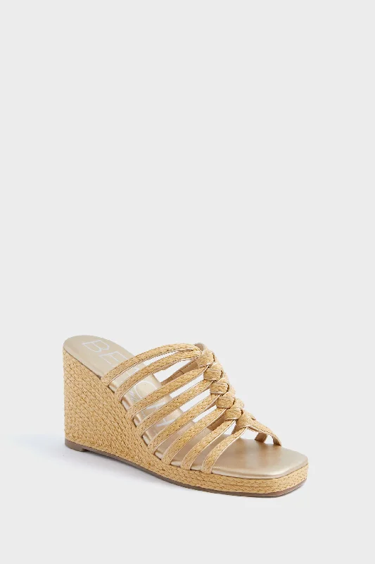 Luxury Boots Sale Gold Laney Wedge Sandals