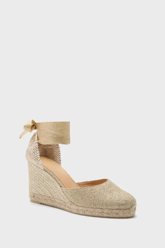 Comfortable Work Shoes Gold Oro Claro Carina Espadrilles