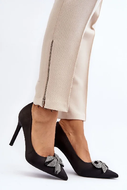 Premium Boots Discounts Step In Style Rhinestone Bow Heels