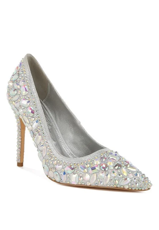 Comfortable Office Shoes Hot Girl X London Rag Iceout Diamante & Rhinestone Pumps