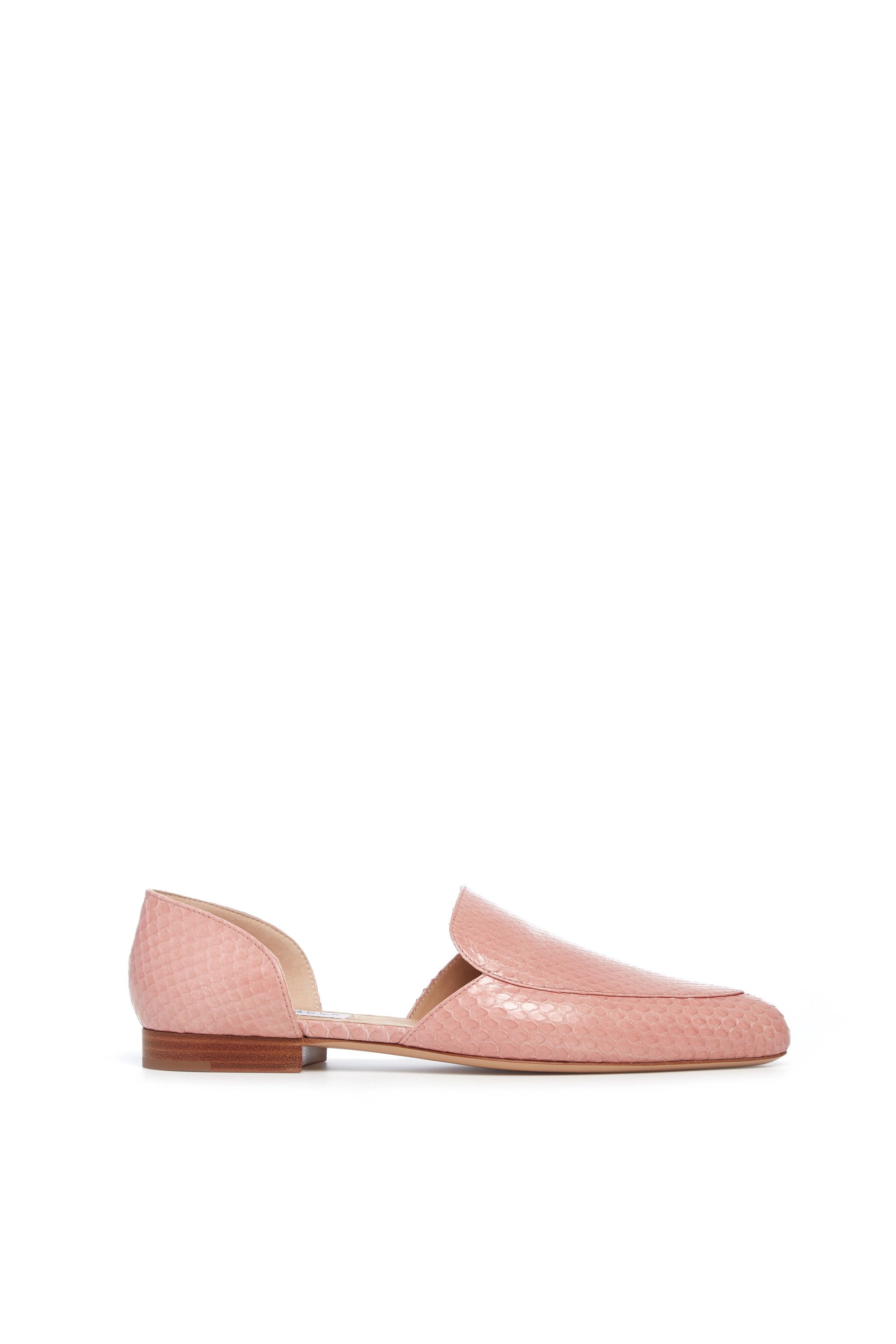 Style Revolution Jax Flat Shoe in Light Pink Snakeskin