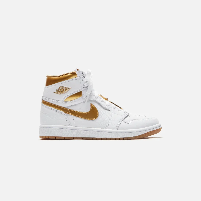Exclusive Designer Style Deals Jordan WMNS Air Jordan 1 High OG - White / Metallic Gold / Gum Light Brown
