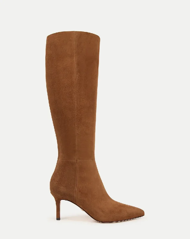 Comfortable Women's Shoes Lisa Suede Mid-Heel Tall Boot