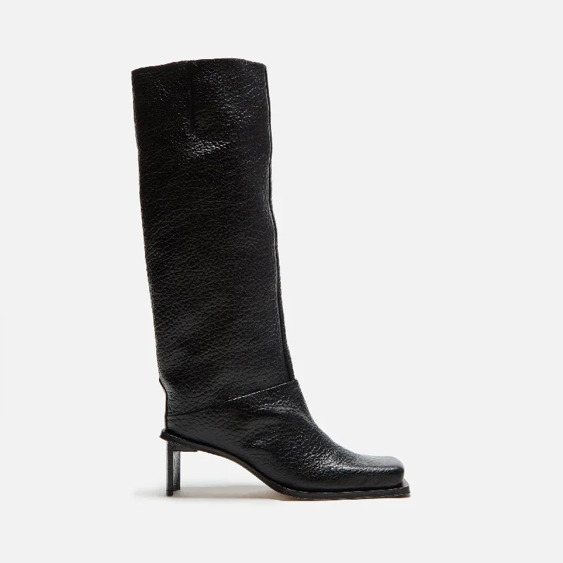 Trend Alert Miista Brianna Grain Tall Boots - Black