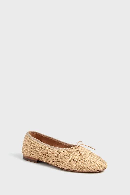 Comfortable Stretchy Shoes Natural Raffia Dream Ballerina