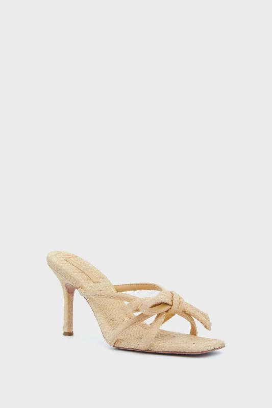 Comfort And Style Shoes Sale Natural Straw Margi Bow Heeled Sandal