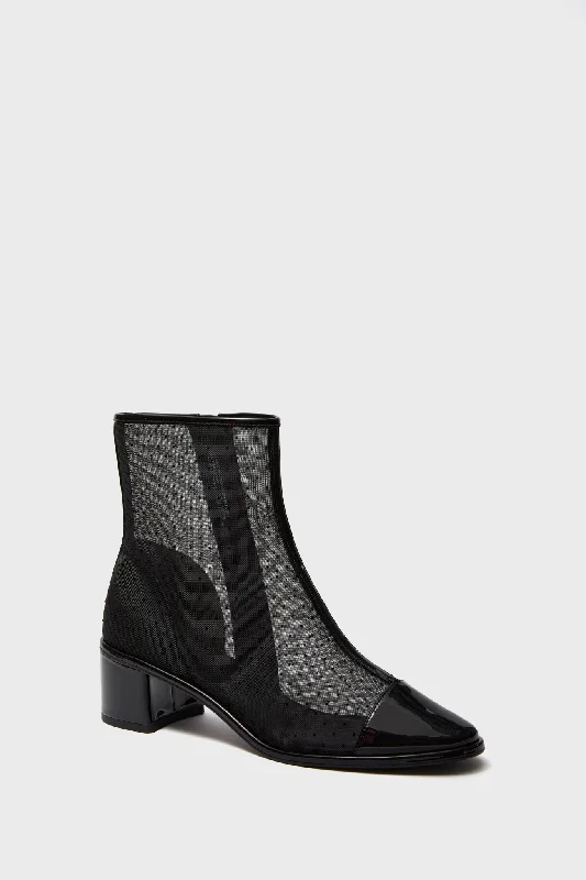 Chic Style Nero Cap-Toe Heel Ankle Boot
