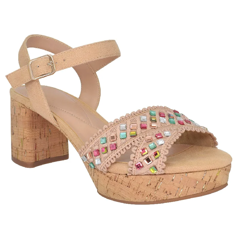 Budget Saver Nicolette Bling Platform Sandal with Memory Foam