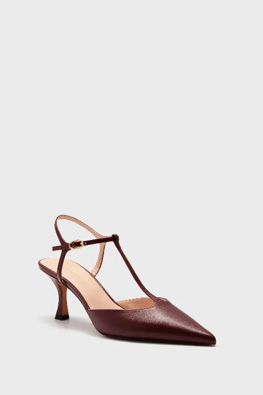 Walking Comfort Shoes Oxblood Leather Margot Heels
