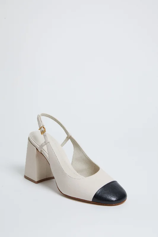 Luxury Casual Deals Pearl and Black Dorothy Sling High Heels