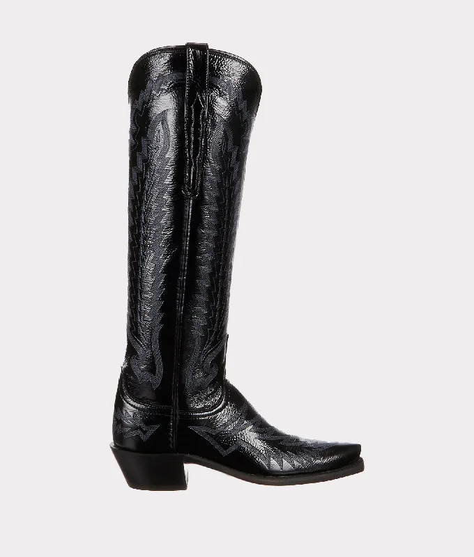 Seasonal Picks Priscilla :: Crinkle Patent Black