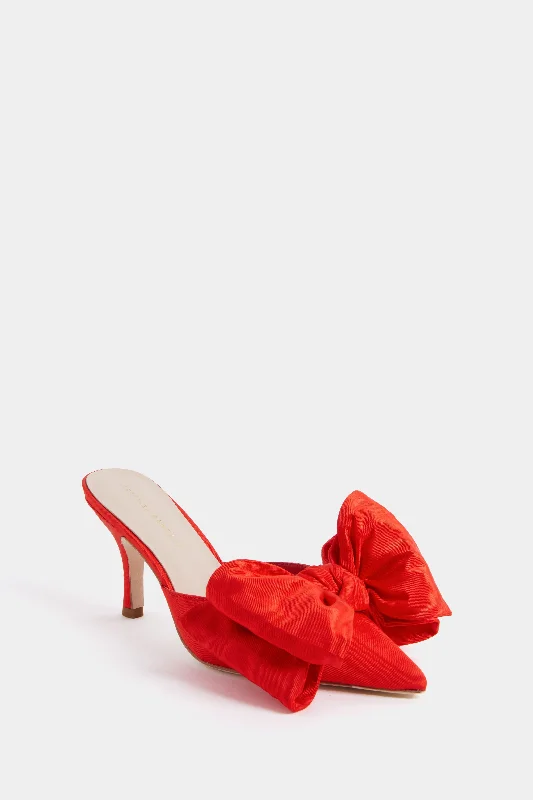 Minimalist Fashion Sale Red Margot Bow Heels
