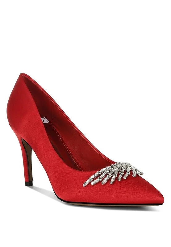 Comfortable Slip-On Shoes Hot Girl X London Rag Rhodolia Diamante Brooch Satin Pumps Comfortable Slip-On Shoes Hot Girl X London Rag Rhodolia Diamante Brooch Satin Pumps