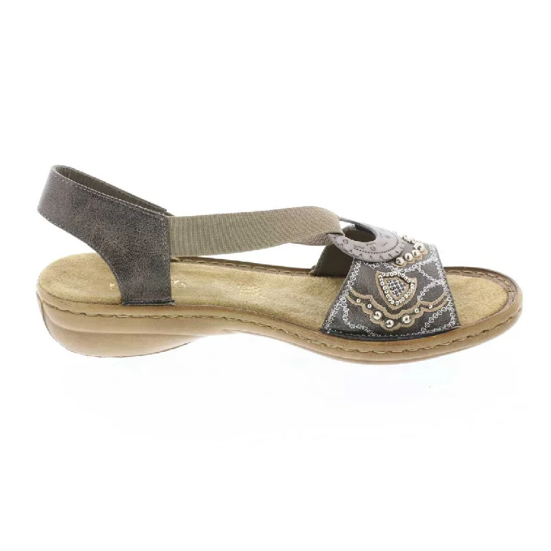 Trendy Outdoor Casual Shoes Rieker Women's 608B9-45 Regina Smoke
