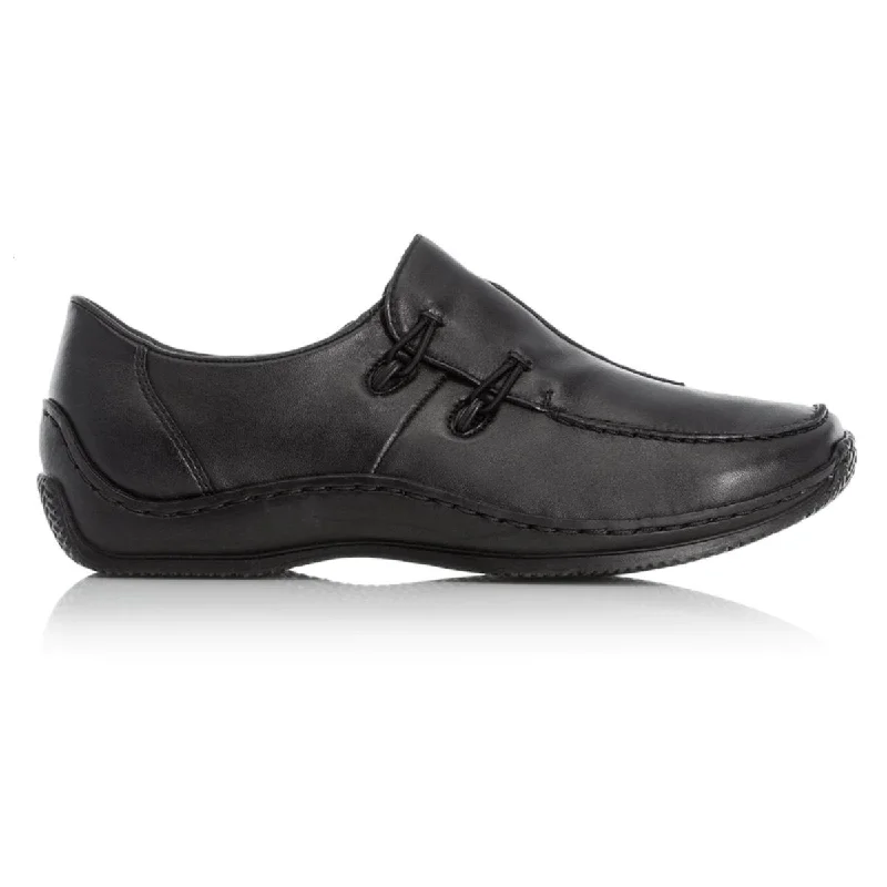 Comfortable Travel Shoes Rieker Women's L1751-00 Celia Black/Black Leather