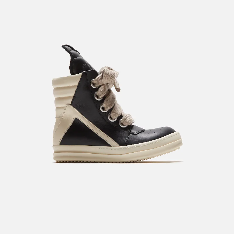 Hurry Before It's Gone Rick Owens Wmns Scarpe Pelle Geobasket - Black / Milk