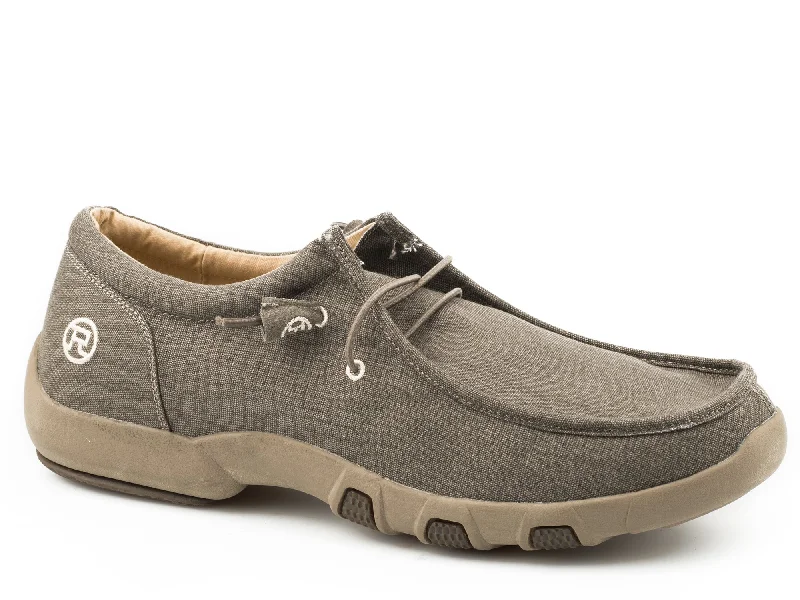 Women's Business Casual Shoes Roper Womens Brown Fabric Chillin Chukka Loafer Shoes