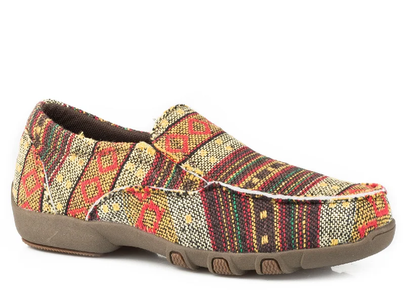 Women's Statement Shoes Roper Johnnie Kids Boys Brown Fabric Slip-On Shoes