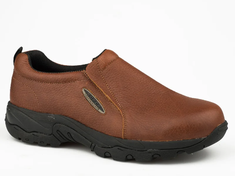 Best Women's Shoe Deals Roper Mens Brown Leather Air Light Loafer Shoes