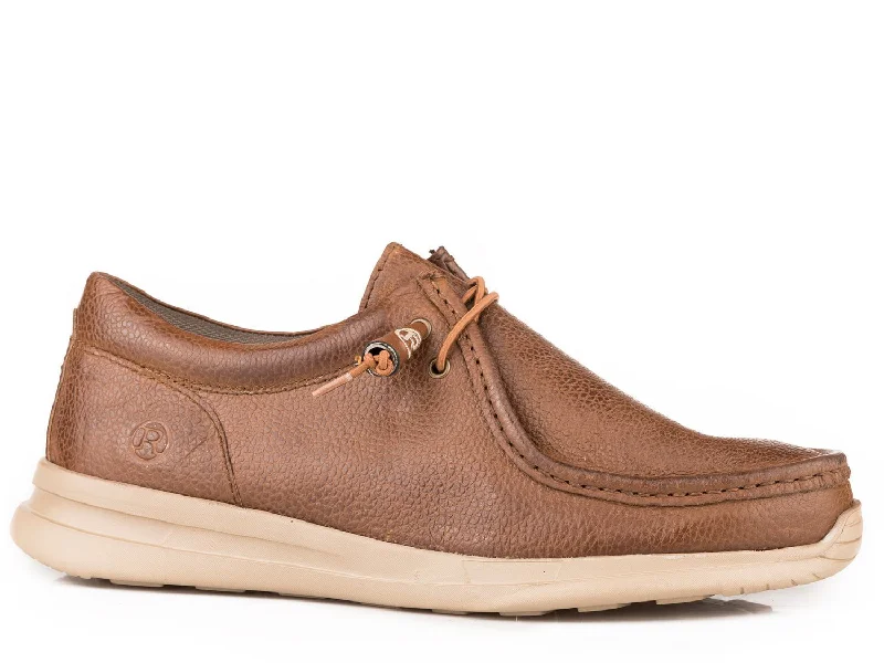 Women's Shoe Sale Roper Mens Brown Leather Chillin Low Loafer Shoes