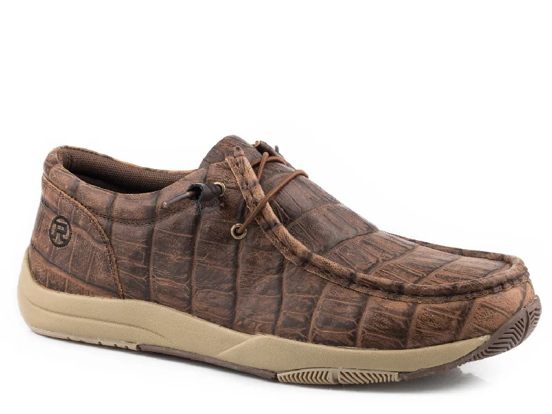 Ultra-Light Footwear Sale Roper Mens Brown Leather Clearcut Low Caiman Loafer Shoes