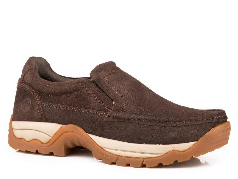 Fashionable Everyday Shoes Roper Mens Brown Leather Maverick Loafer Shoes
