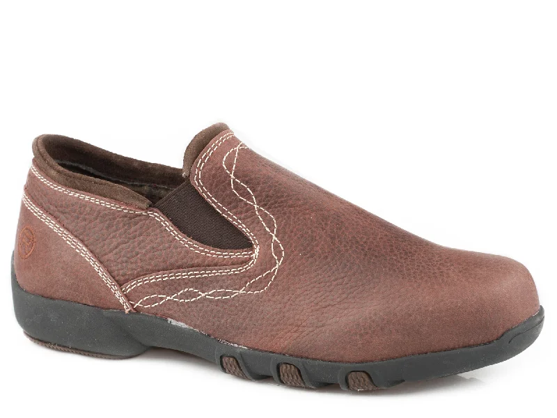 Trendy Footwear Sale Roper Womens Brown Leather Petty Tumbled Slip-On Shoes