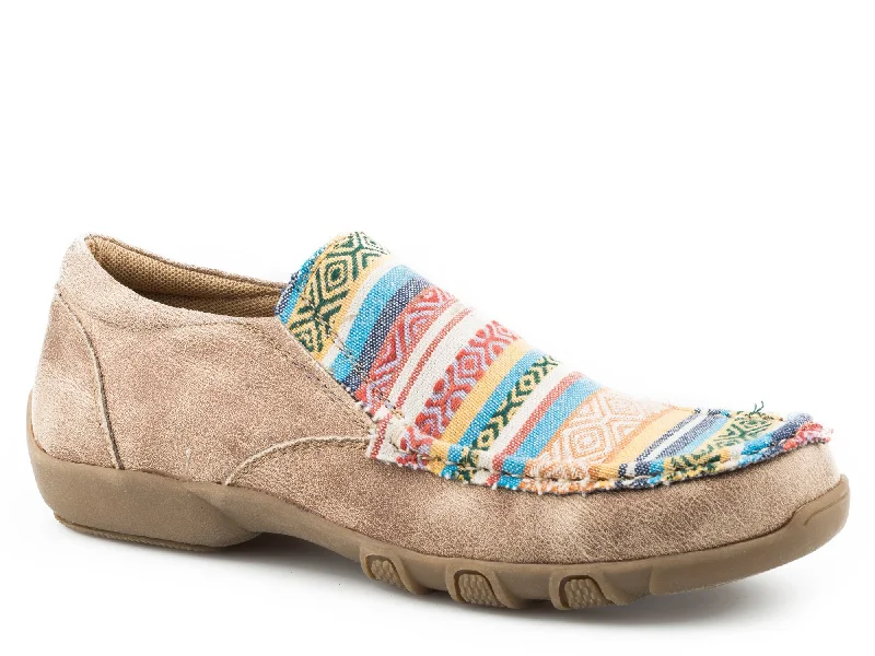 Fashionable Women's Sneakers Roper Womens Beige Multi Fabric Johnnie Slip-On Shoes
