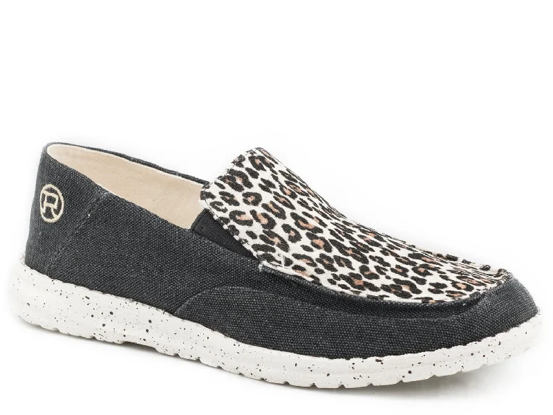 Sustainable Footwear Sale Roper Womens Black Fabric Hang Loose Slip On Leopard Loafer Shoes Sustainable Footwear Sale Roper Womens Black Fabric Hang Loose Slip On Leopard Loafer Shoes