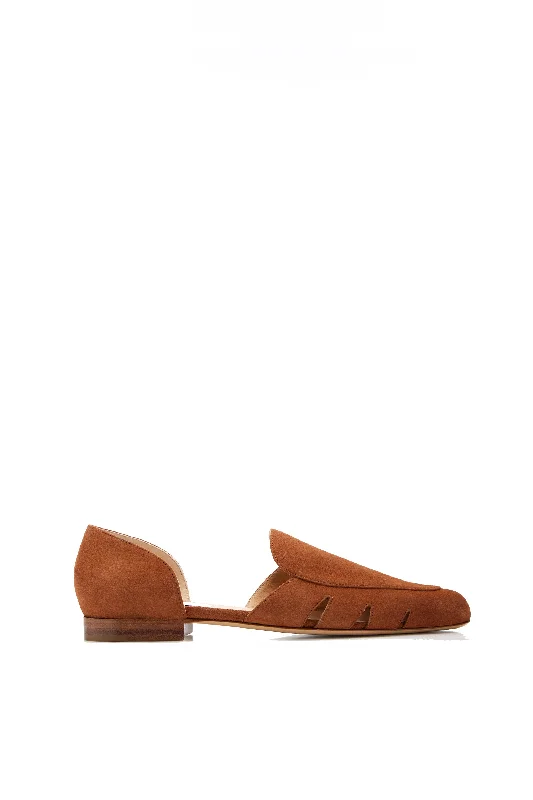 Stay Ahead In Style Rory Flat Shoe in Cognac Suede