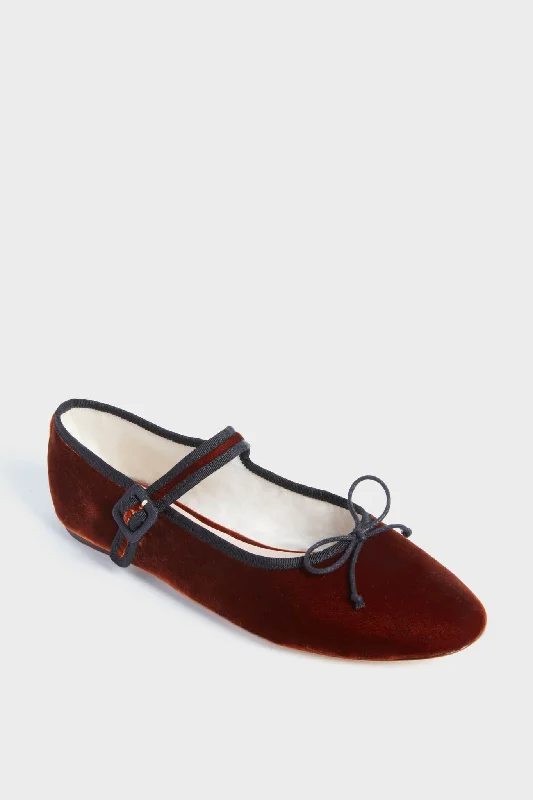 Comfortable High-Top Sneakers Sienna Velvet Chiara Mary Jane Flats