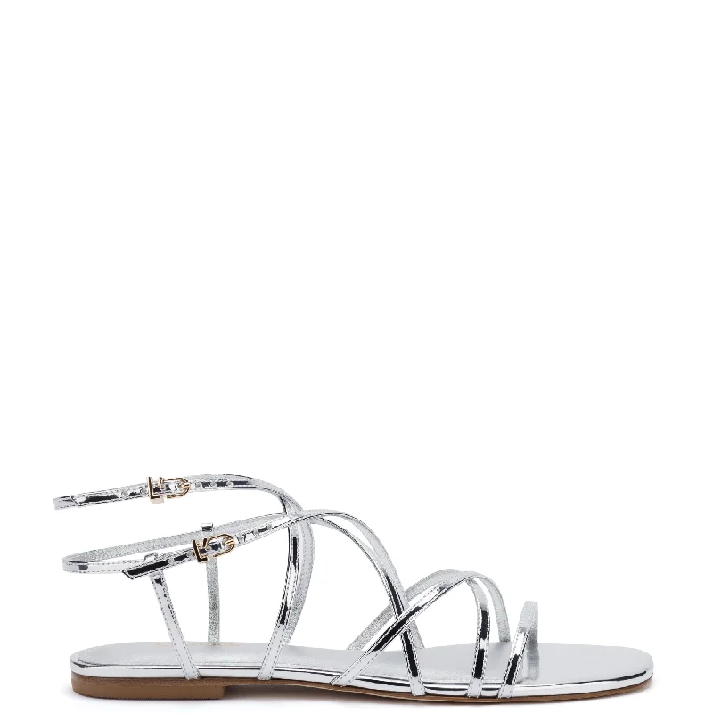 Everyday Fashion Shoes Naomi Flat Sandal In Silver Specchio