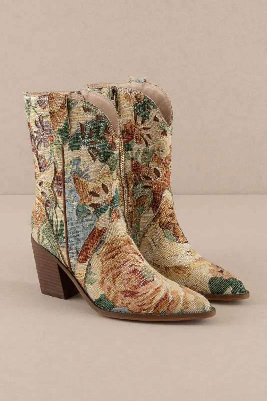 Women's Fashion-Forward Flats Sorrel-Flora Floral Tapestry Print Boots