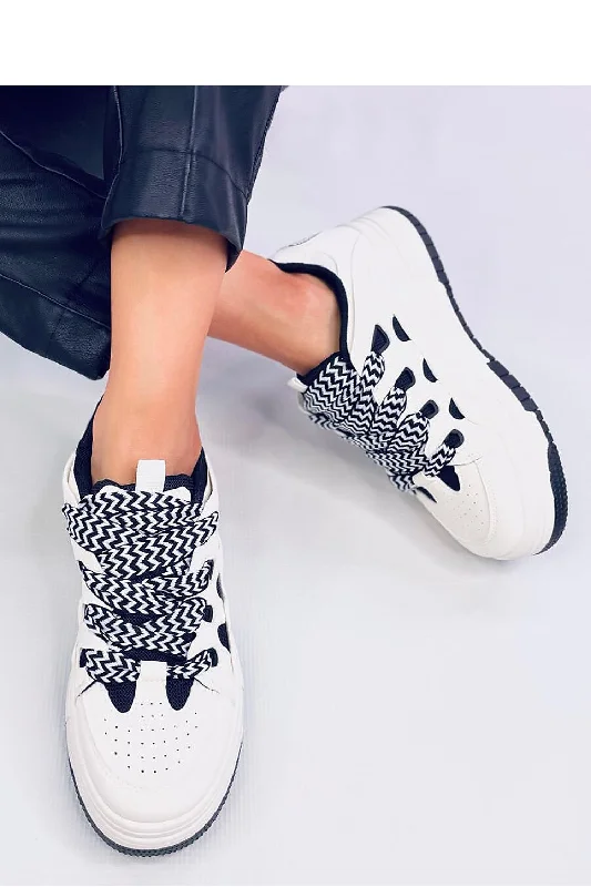 Fashion Forward Inello Color Pop Laces Leather Sneakers In Navy