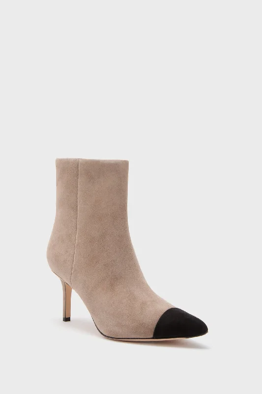 Limited Time Offer Taupe and Black Lisa Cap Toe Boots