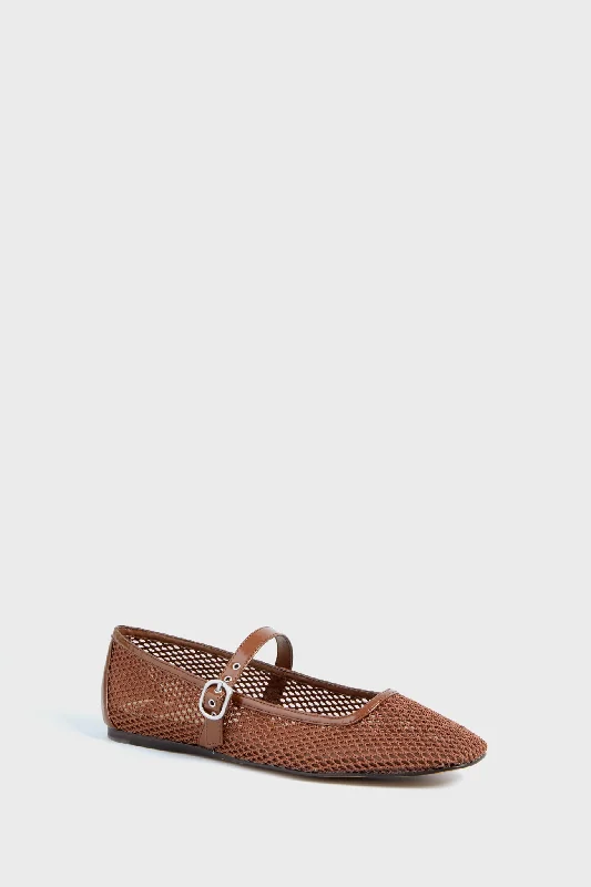 Comfortable Flat Feet Shoes Toffee Rodini Mesh Flats