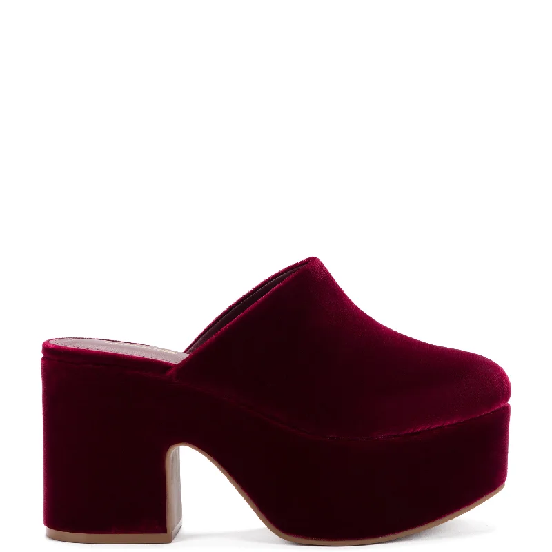 Ends Soon Miso Platform Clog In Wine Velvet