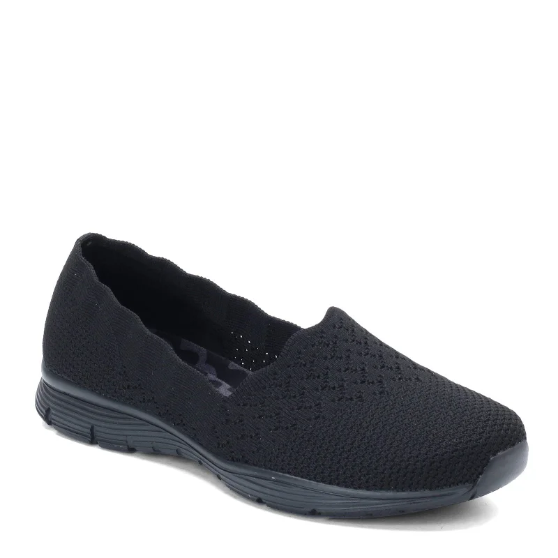 Trendy Boots Discount Women's Skechers, Seager - Stat Flat - Wide Width