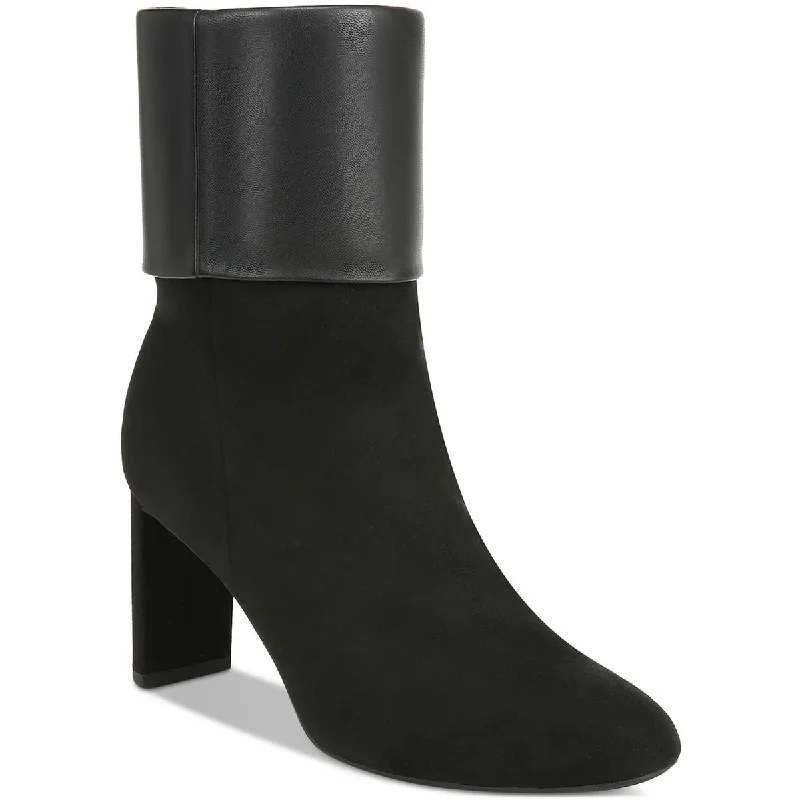 Stylish Casual Footwear Alfani Womens Ajojof Faux Suede Mixed Media Booties