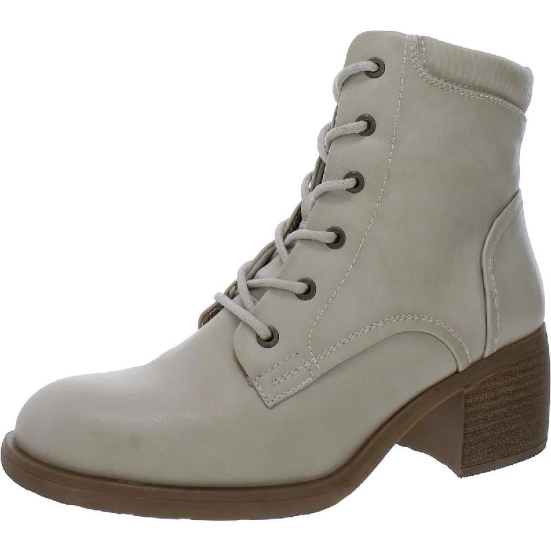Evening Elegance Baretraps Womens Allister Faux Leather Casual Combat & Lace-Up Boots
