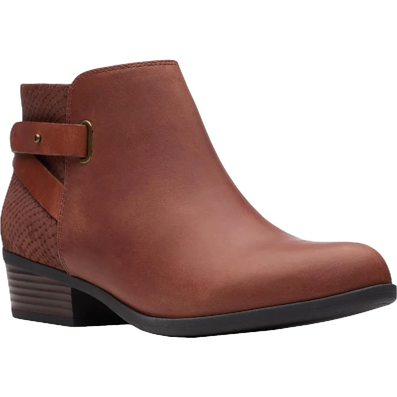 Weekend Exclusive Clarks Womens Addiy Gladys Leather Stacked Heel Chelsea Boots